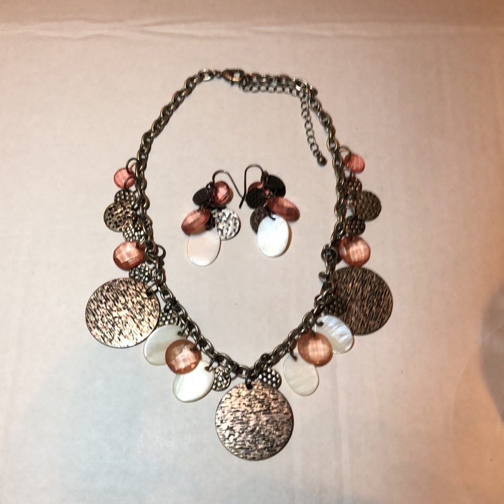 Vintage Park Lane 2-pc Set Disc Necklace & Pierced Earrings